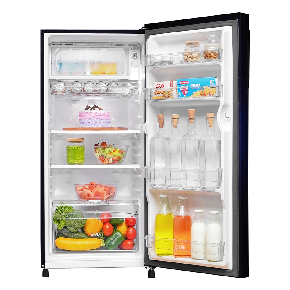 Haier 190L 2 Star Direct Cool Single Door Refrigerator with Toughened Glass Shelf in premium glossy Marine noisettes finish HRD-2102CMN-P